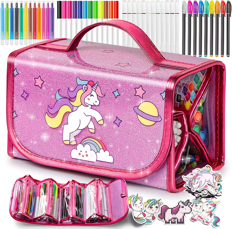 Set 45 Pcs With Glitte Unicorn Pencil Case