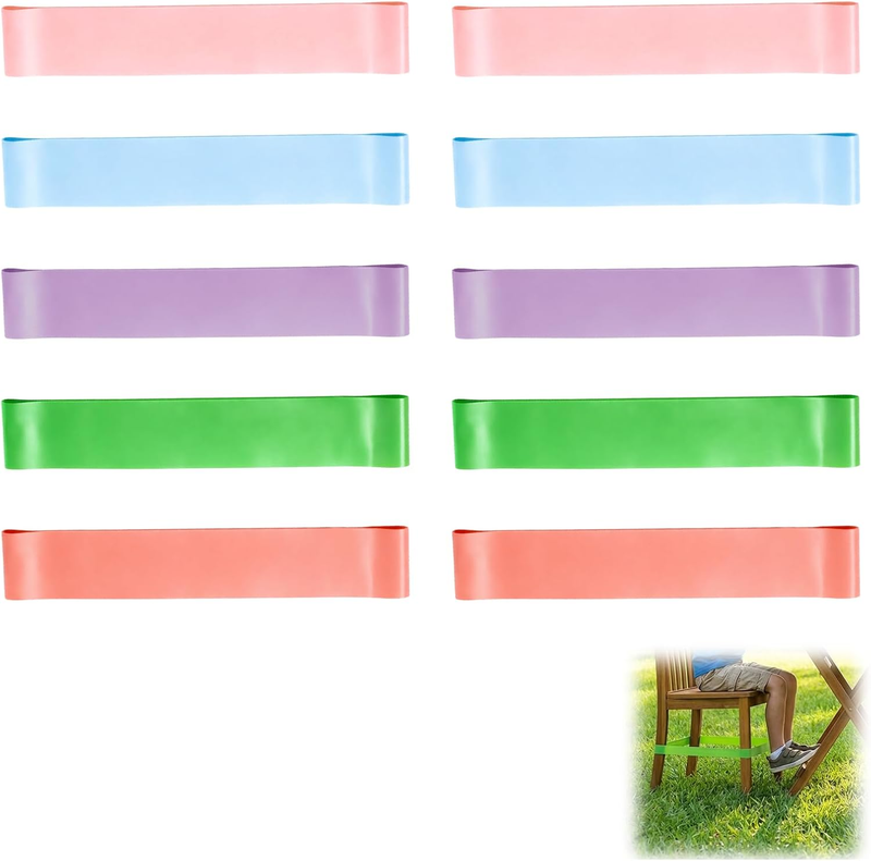 ADHD Tools, 10 Elastic Chair Bands for Focus and Calm in Classroom and Office Se