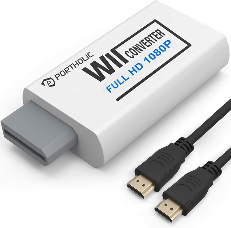 Wii to HDMI Converter 1080P for Full HD Device, Wii HDMI Adapter with 3,5Mm Audi
