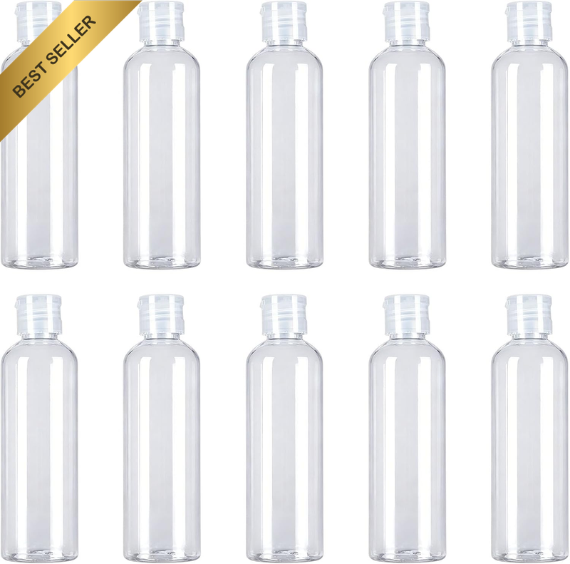 10 Pcs 100Ml Refillable Transparent Travel Bottles for Toiletries, Travel Shampo