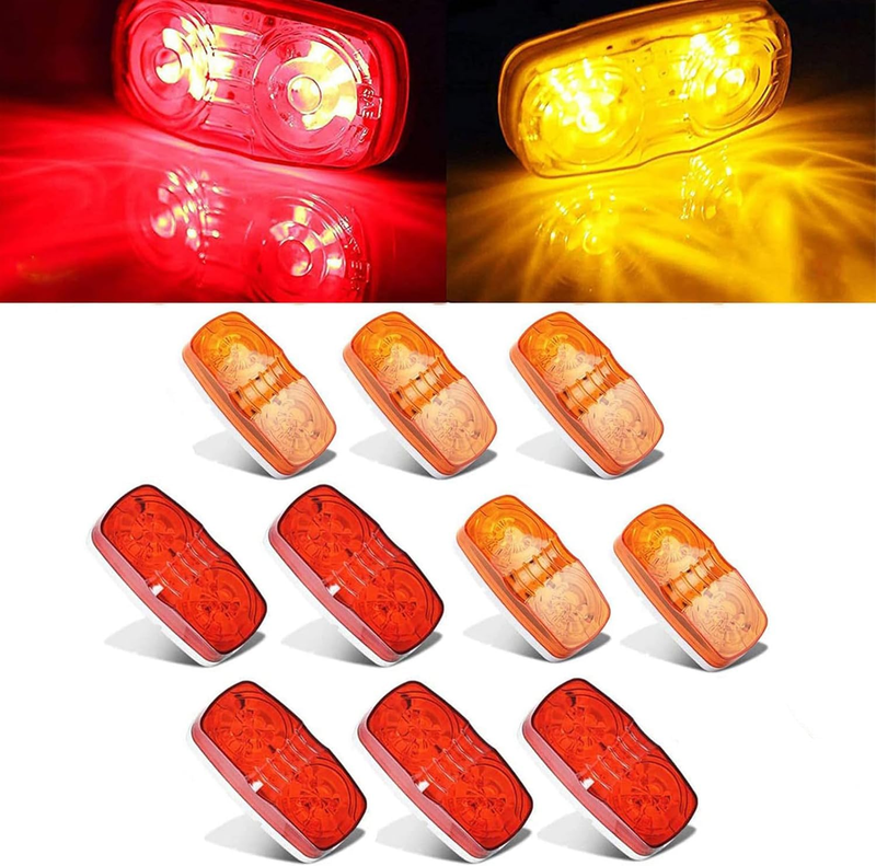 Trailer Marker LED Light 10 Pack Double Trailer Side Marker LED Light Bullseye 1
