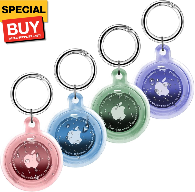 IPX8 Waterproof Airtag Holder, 4 Pack Apple Airtags with Keychain