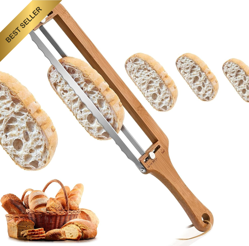 Serrated Bread Knife, Bread Cutter with Adjustable Scale Plate Stainless Steel S