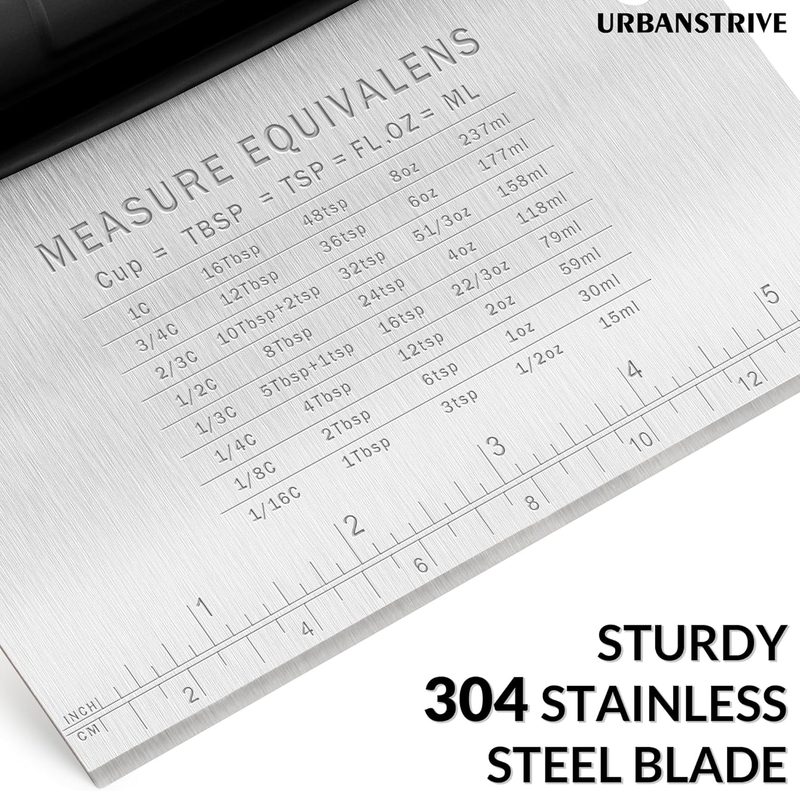 Bench Scraper for Baking, Stainless Steel Dough Cutter and Scraper Tool Kitchen,
