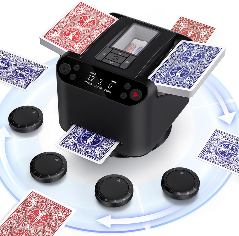 card shuffler with sleeves 2-in-1 Automatic & Dealer for 12 Players 4 Remotes and Cardfight Card shuffling machines for sleeved