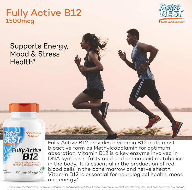 Doctor'S Best Fully Active B12 1500 Mcg, Non-Gmo, Vegan, Gluten Free, Supports H