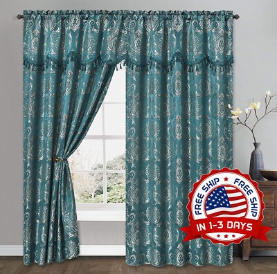 Cortinas sage Para Sala Elegantes Con Cenefas 54X84 Modernas De 2 Paneles US