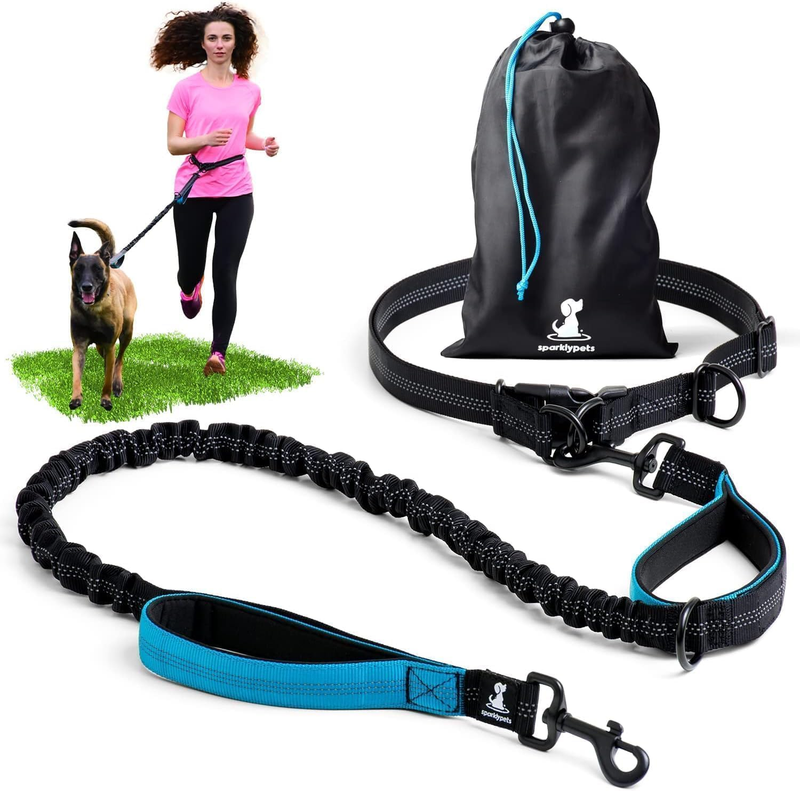 Hands Free Dog Leash with Reflective Stitches - Waist Leash fo...
