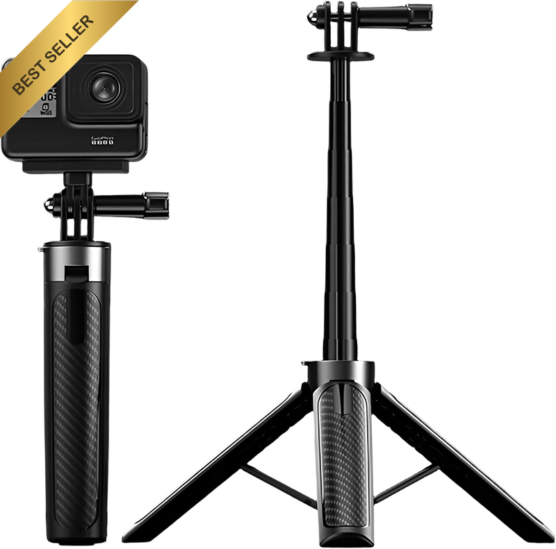 Extendable Selfie Stick Tripod for Action Cameras, Magnetic Mini Camera Stand Co