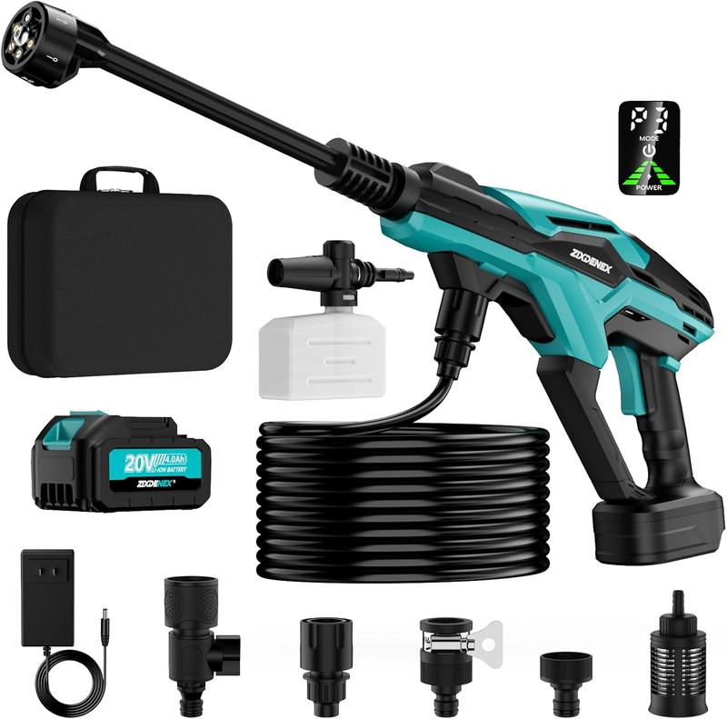 800PSI Cordless Pressure Washer Brushless Power Cleaner 18V Ba...