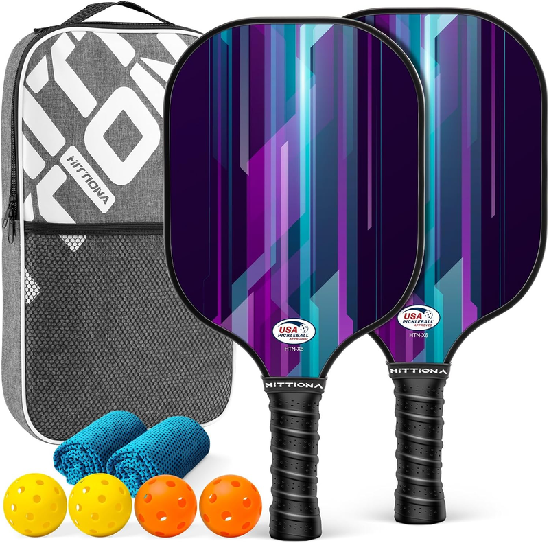 Pickleball Paddles Set of 2 - USAPA Approved Fiberglass Pick