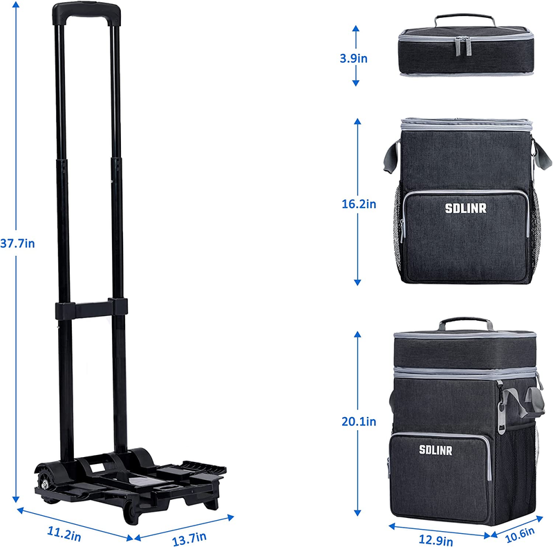 SDLINR 72-Can Rolling Cooler - Leakproof Insulated Bag with Wheels - Collapsible