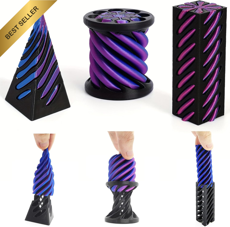 3Pcs  Impossible Cone Fidget Toy Spiral Cone Ornaments Impossible Pyramid Passth