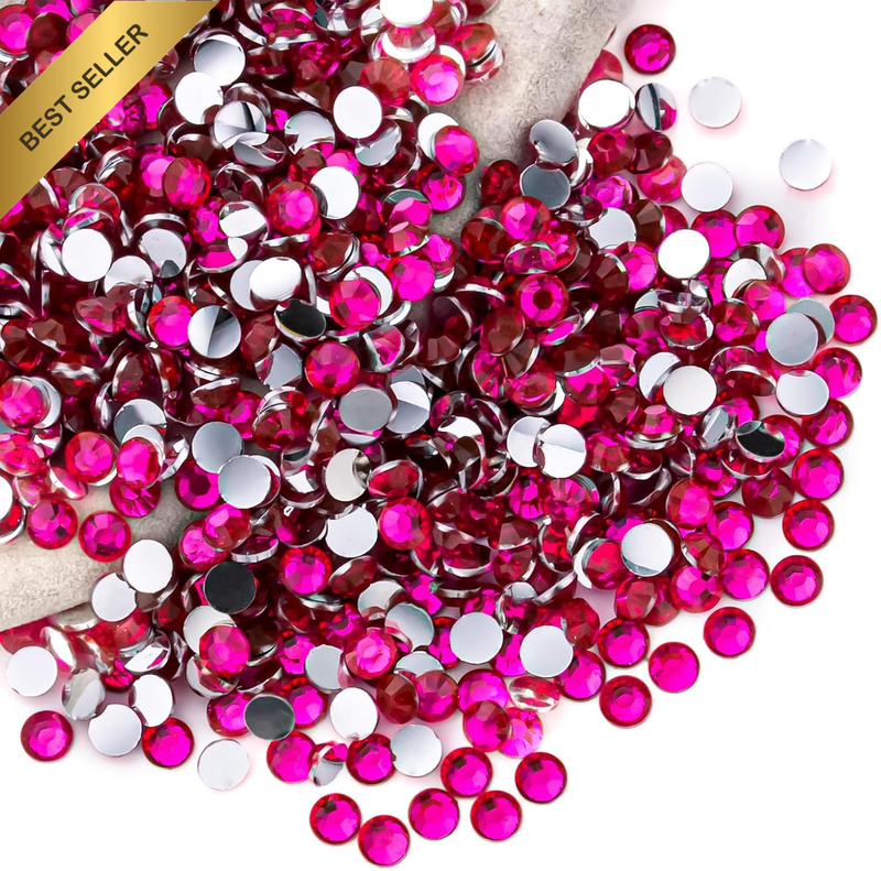 Rose Rhinestones Bulk, 10000PCS Flat Back round Jelly AB Rhinestones Non-Hotfix