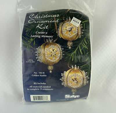 Sulyn Golden Starlite Satin Beaded Trim Christmas Ornament Kit 3