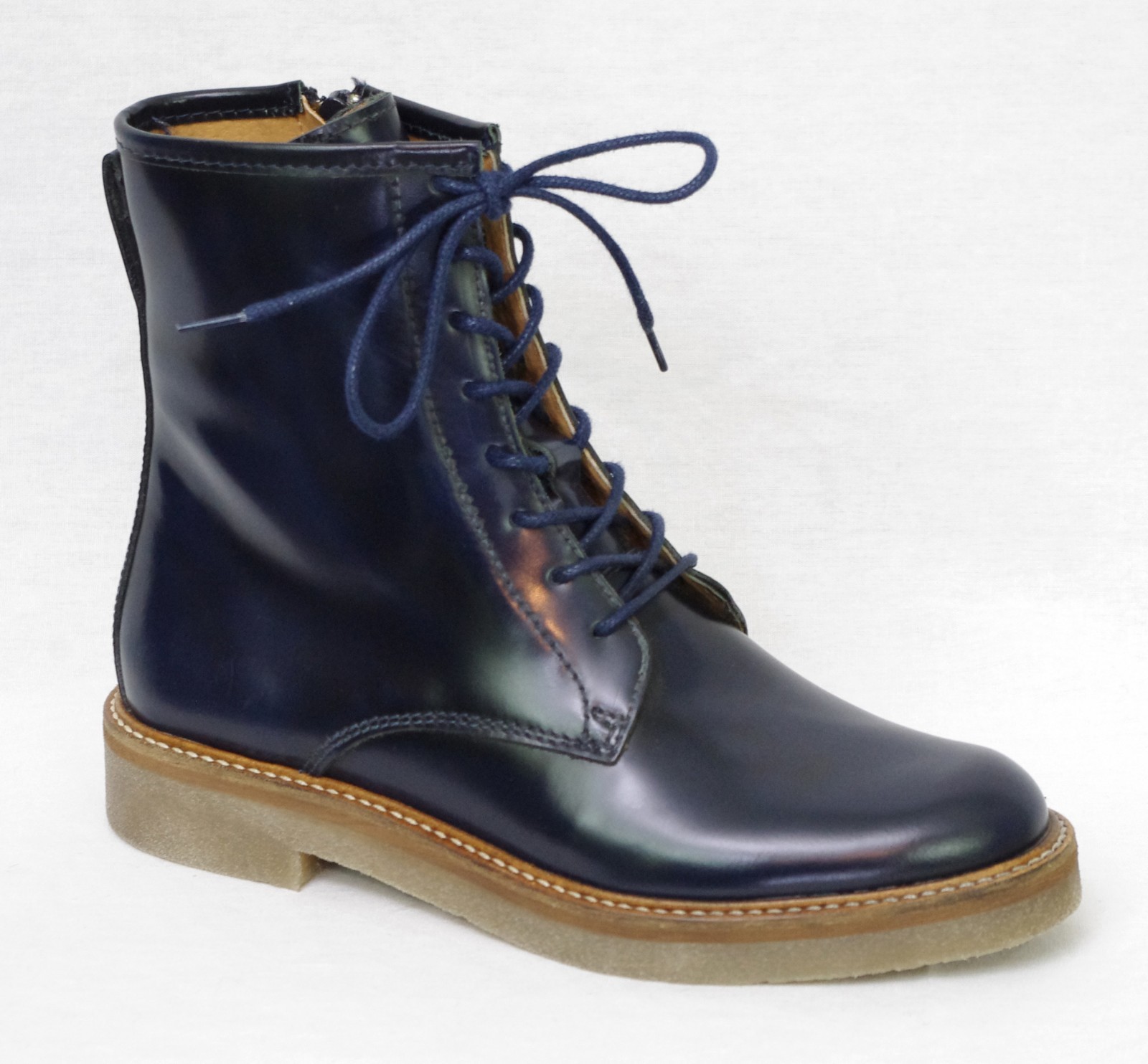 KICKERS OXFORDO Bottines Boots cuir bleu marine femme ...