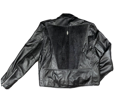 Custom OOAK Stingray Leather Biker Jacket Mens 46 Motorcycle eBay
