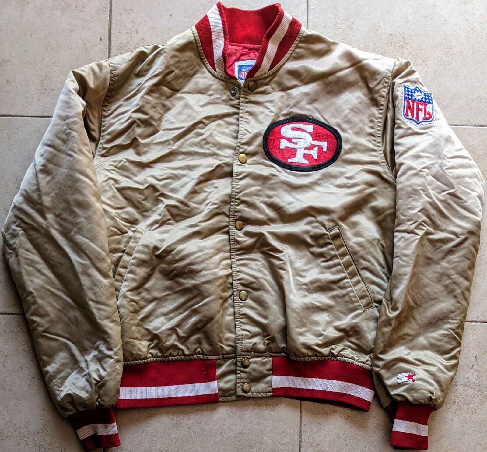 San Francisco SF 49ers 80s STARTER satin bomber jacket M San Francisco SF 49ers 80s STARTER satin bomber jacket M
