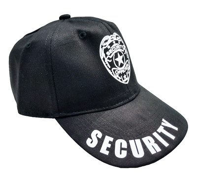 Security Cap Black Baseball Adjustable Cotton Black Unstructured Quality Officer