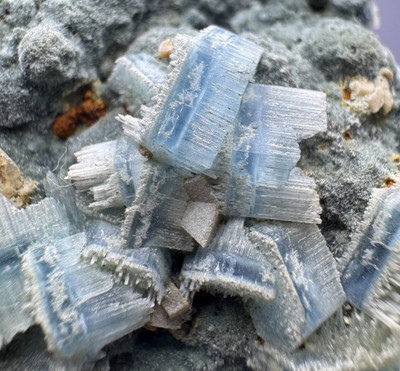 100 Gm Full Terminated, Blue Alkali Beryl Crystals Cluster On Matrix @AFG