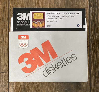 Merlin 128 Macro Assembler for the Commodore 128 - 5.25  Floppy Disk