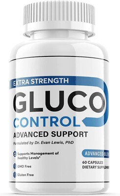 1 Pack - Gluco Control - Blood Sugar Support Supplement Extra Strength- 60 Caps