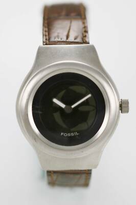 FOSSIL BIG TIC ピンクレザー フォッシル A426 Fossil Big Tic Watch Women Silver Tone Flame Pink Black