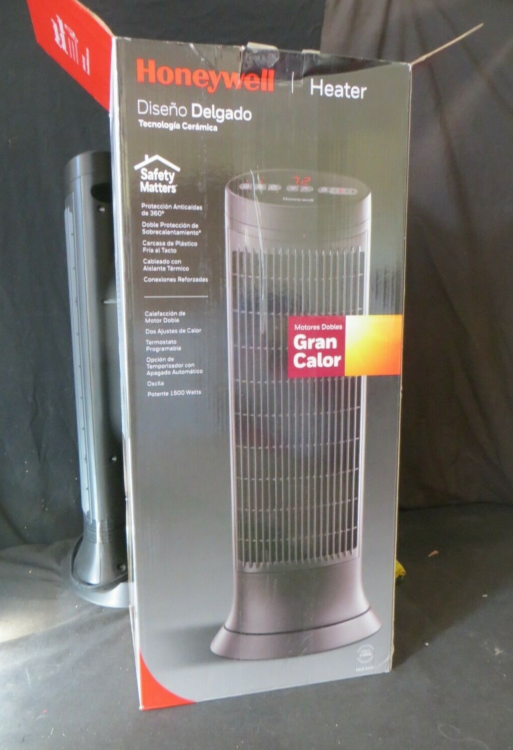 Dark Grey Model Honeywell Digital Ceramic Tower Portable Space Heater
