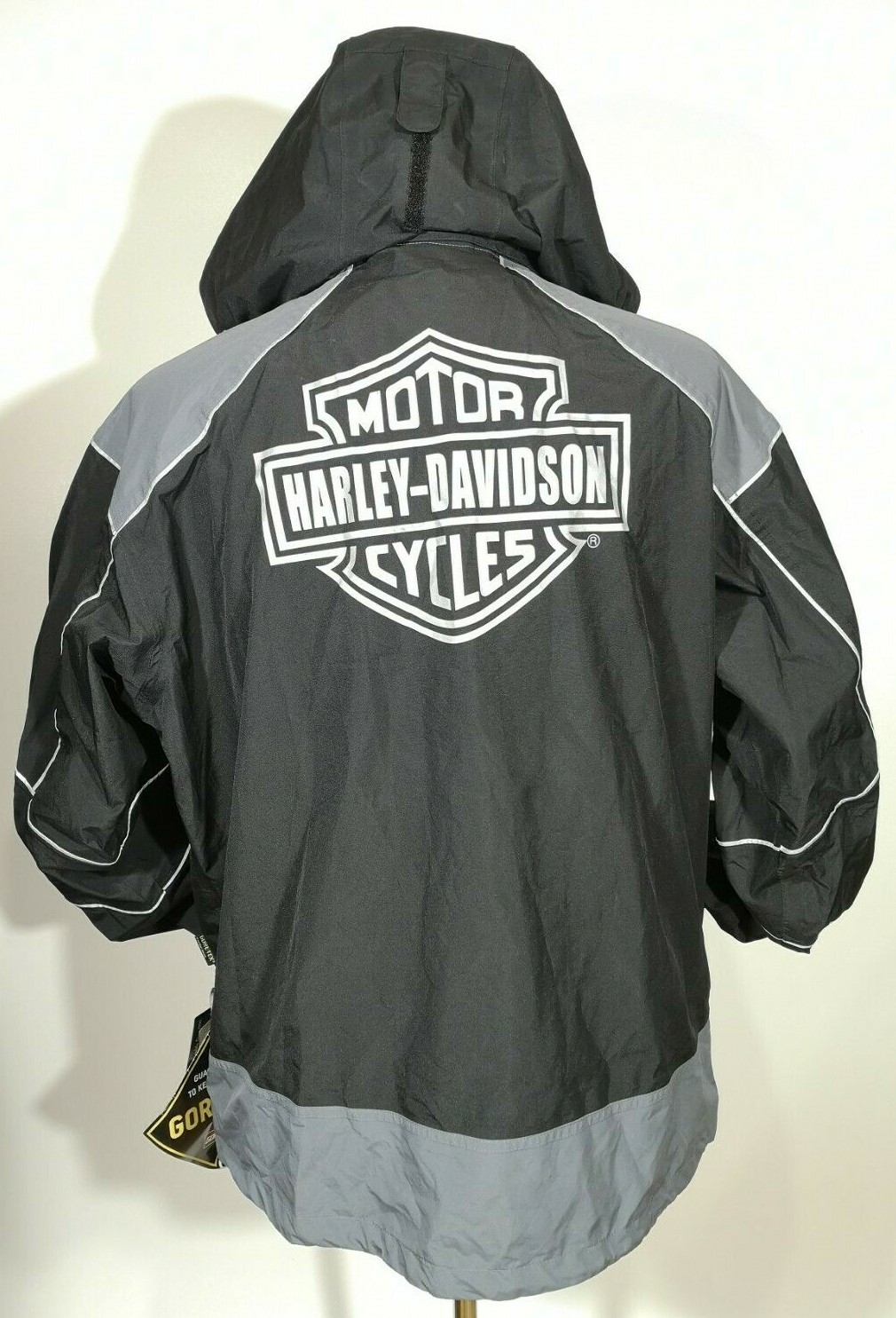 NEW HarleyDavidson GoreTex Waterproof Paclite Black Grey Rain Jacket