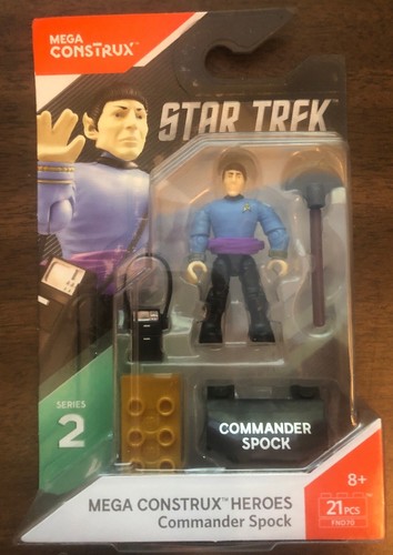 Star Trek Cptn Kirk SPOCK DATA Mega Construx Heroes MiniFigure Series BUNDLE LOT