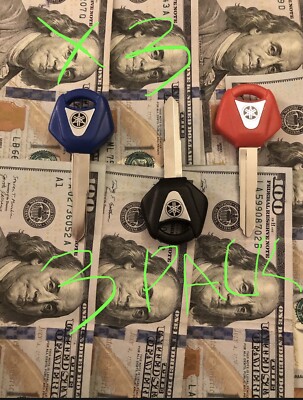    * 3 PACK* YAMAHA KEY BLANK RED BLUE BLACK R1 R6 yzf MT OEM UNCUT SPARE NEW