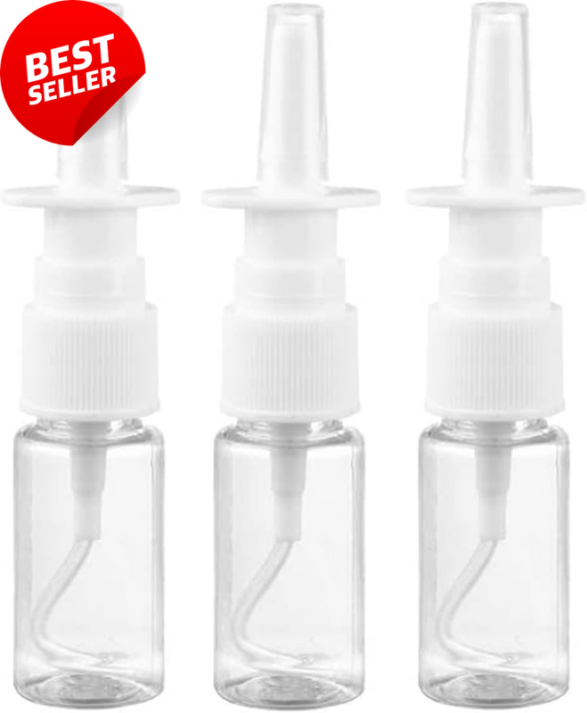 3Pcs Nasal Spray Bottle, 10ml Empty Mist Sprayer for Saline & Essential Oils