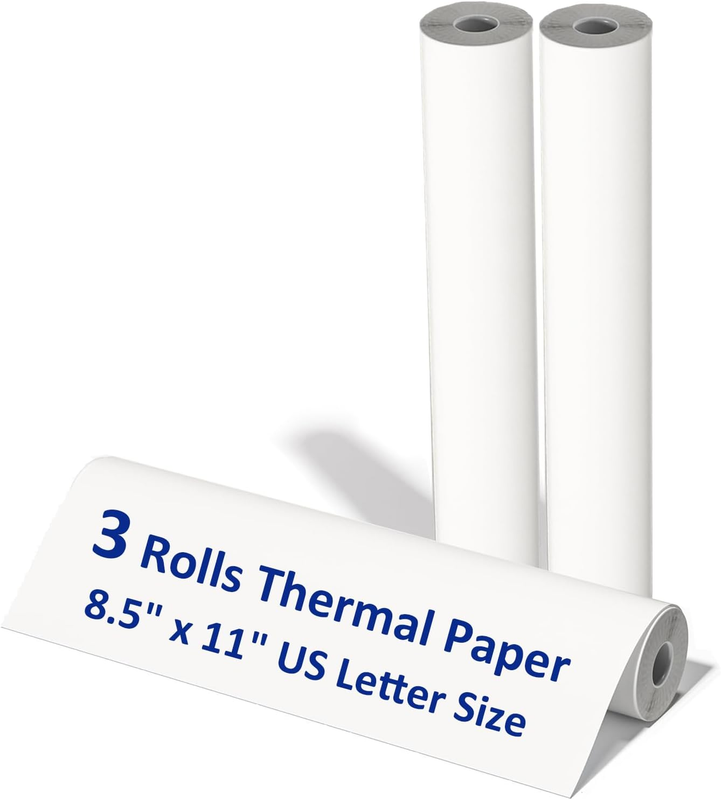 3 Rolls Thermal Printer Paper, Thermal Paper 8.5 X 11, A4 Printing Paper for Pri