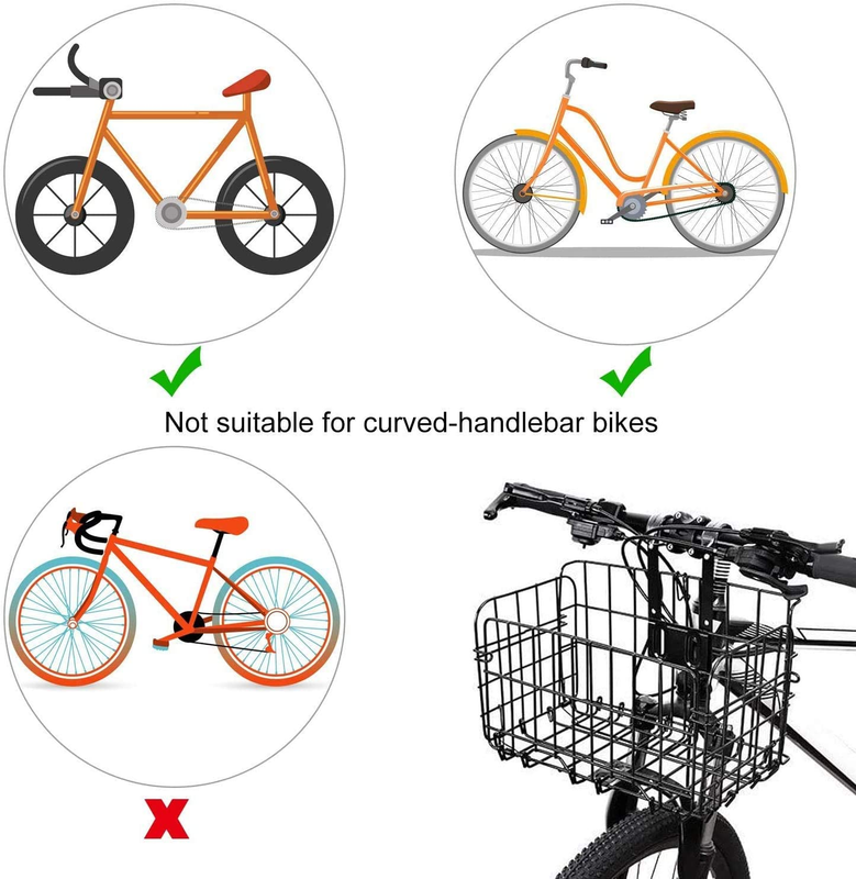 Folding Rear Bike Basket Detchable Front Bike Basket Rust Proof Wire Mesh Rear B
