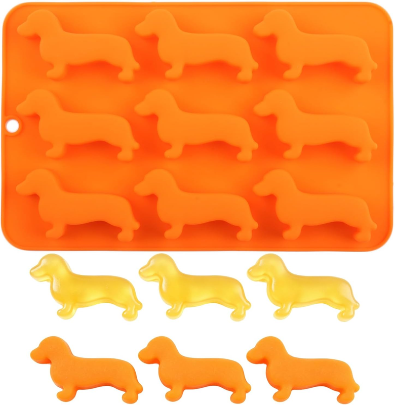 9 Cavity Dachshund Dog Silicone Candy Molds for Candy Chocolate Baking Cake Deco