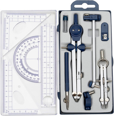 13 Pcs Compass and Protractors Set Math Compass Geometry Tool Metal Geometry Kit