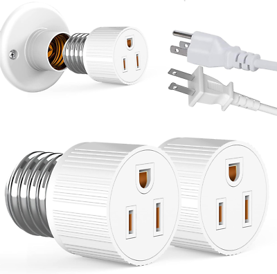 Prong light bulb adapter outlet
