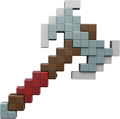 Minecraft Dungeons Deluxe Foam Double Axe Lifesize Kids Battle Toy, Pretend Play