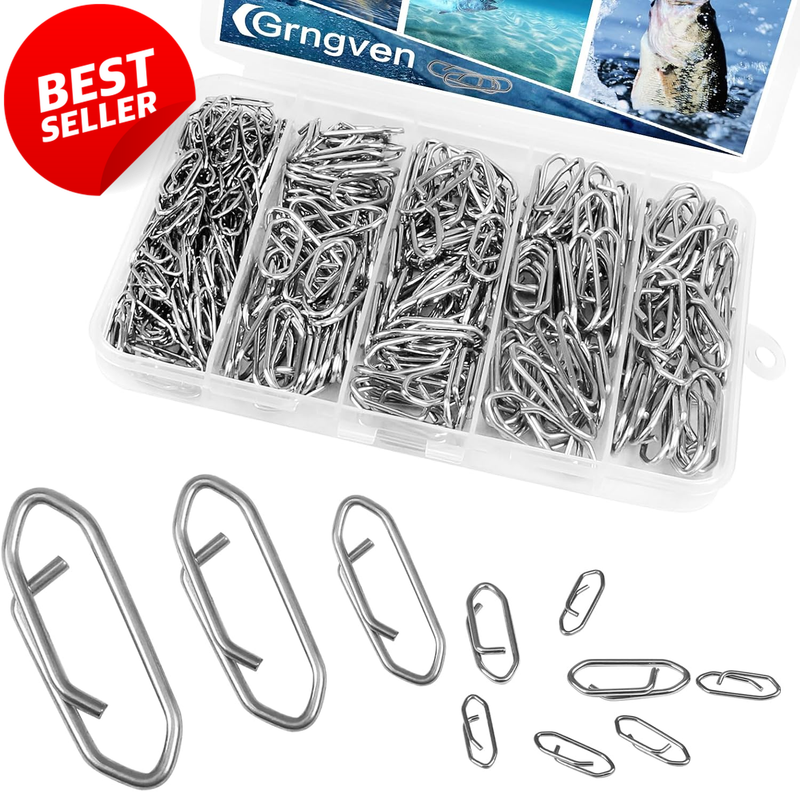 280Pcs Fishing Power Clips Stainless Steel Quick Change Lure Snap Tackle Kit -US