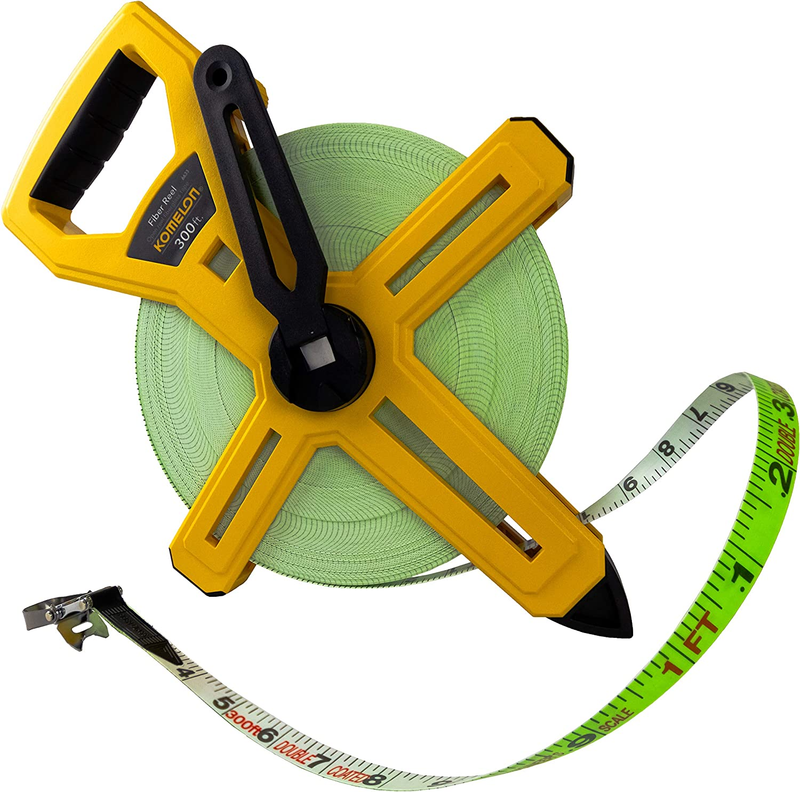 6633 Open Reel Fiberglass Tape Measure, 300-Feet, Yellow