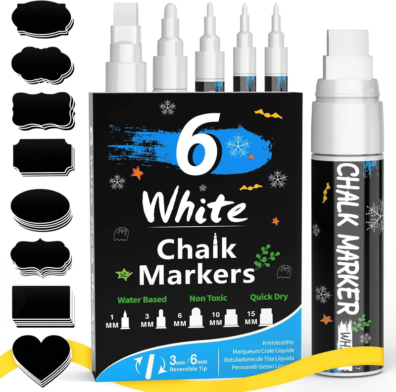 For Glass Washable: White Chalk Marker Pen (different Siz