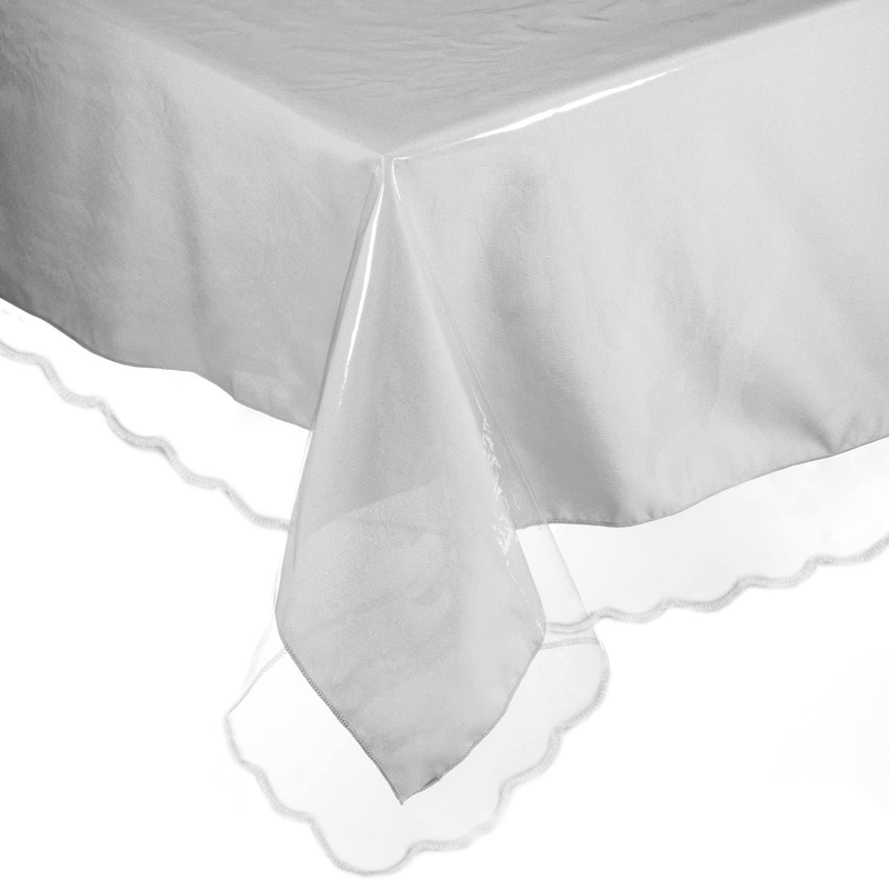 Clear Tablecloth Protector 100% Waterproof Heavy Duty Vinyl Plastic Table Cover