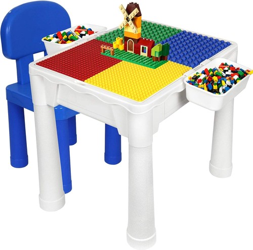 Building Blocks Table for Kids 7 in 1 Multi 1, Red, Green
