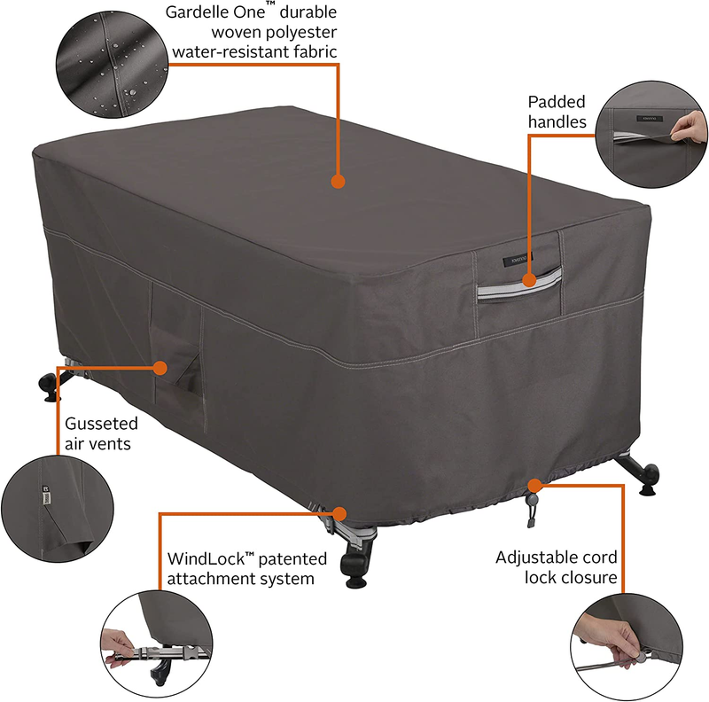 Classic Accessories Ravenna Water-Resistant 56 Inch Rectangular Fire Pit Table C