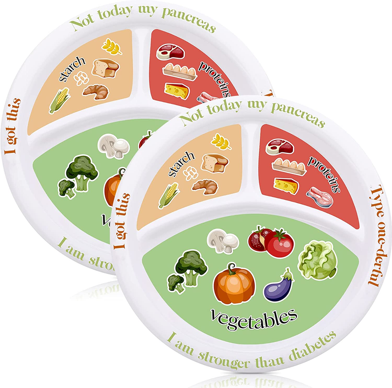 Diabetic Portion Control Plate Melamine Divided Plates for A