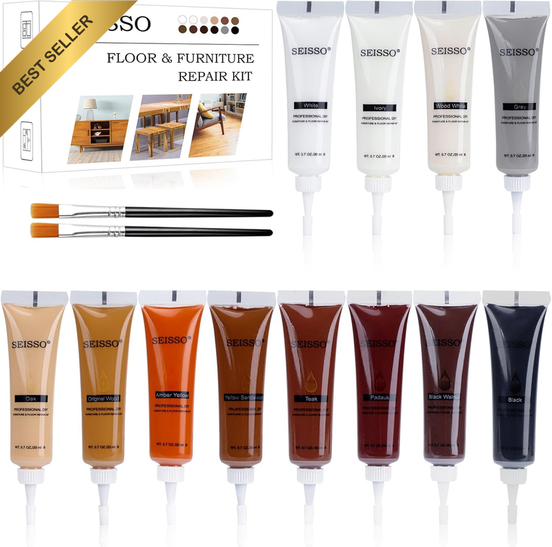 Wood & Laminate Repair Kit - 12 Colors, 20ml Bottles