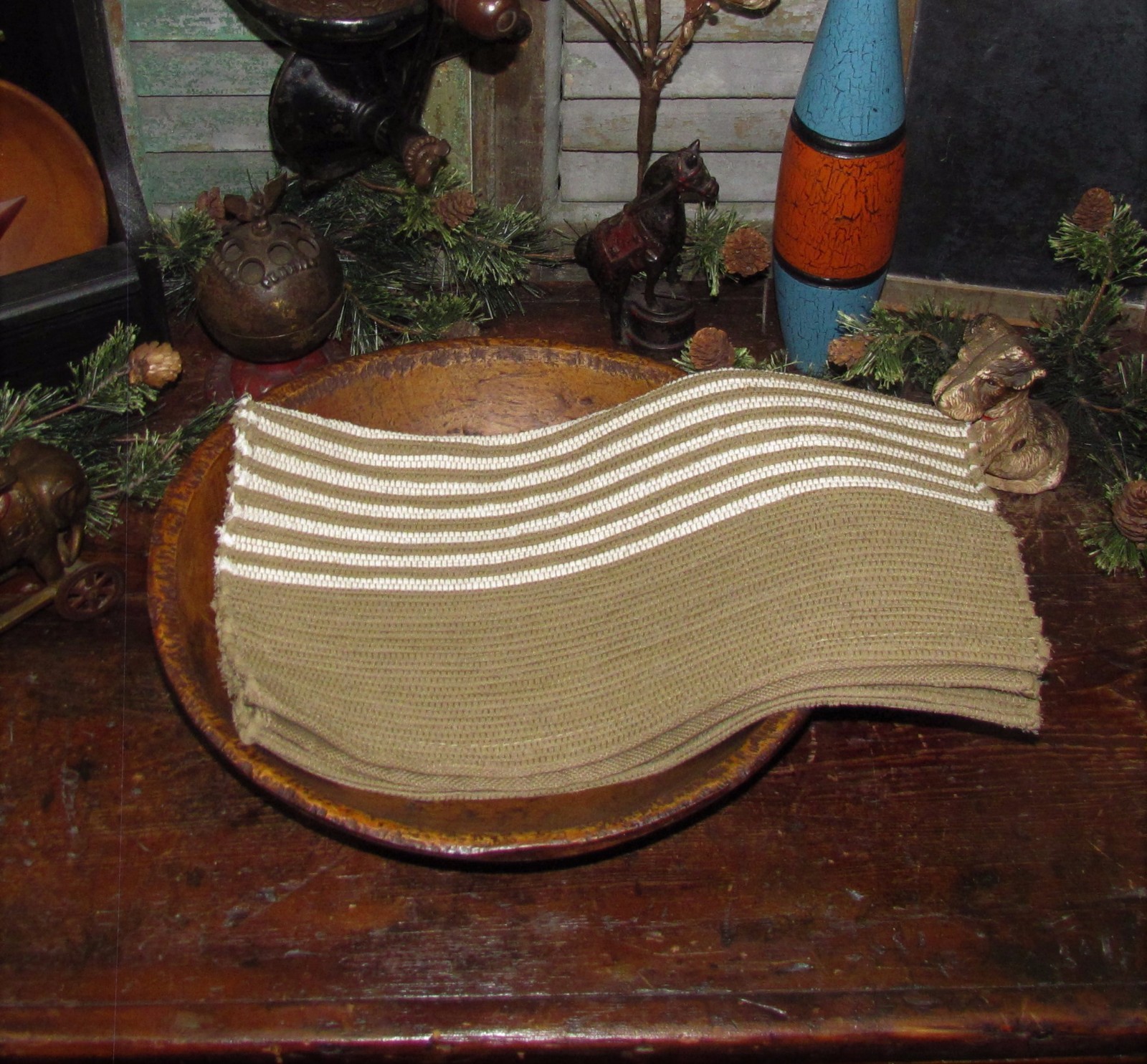 SPECIAL LOWER PRICE Vtg Style White Stripe Cotton COVERLET RUNNER 67TWSR