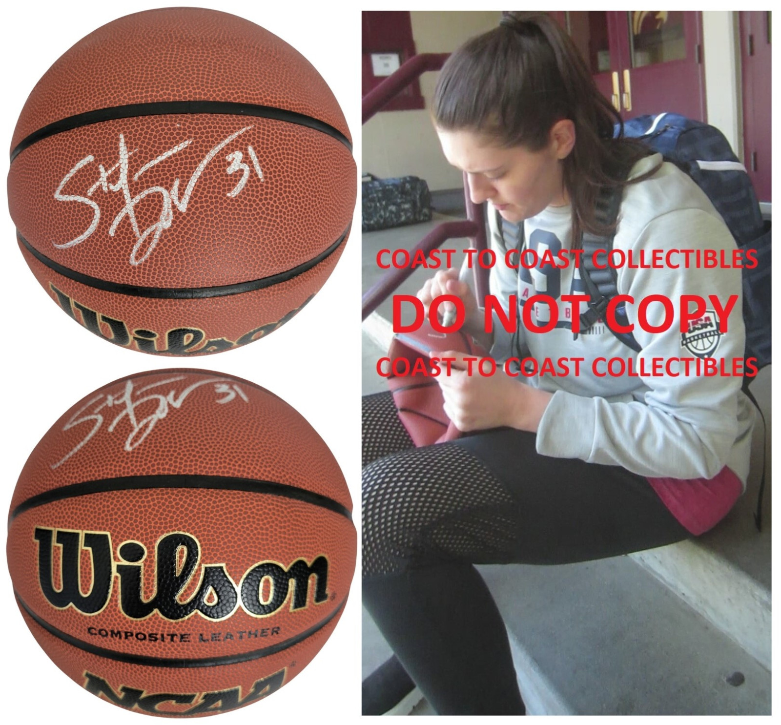 Stefanie Dolson UConn Huskies Signed Basketball COA Proof Washington Mystics Stefanie Dolson UConn Huskies Signed Basketball COA Proof Washington Mystics