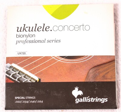 3-PACK, Gllistrings Ukulele.Concerto Professional Series Ux720 Bionylon, NEW
