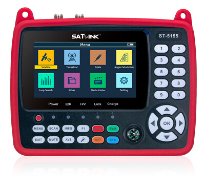 SATLINK ST-5155 DVB-S/S2/S2X/C/T/T2 Handheld Combo Meter H.265 10 bit 4.3in LCD